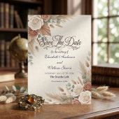 Terrakotta-Rosa Rustikal Romantisch Boho Save The Date