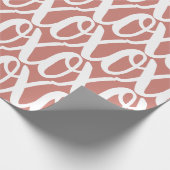 Terrakotta-rosa weißes Muster Geschenkpapier (Ecke)