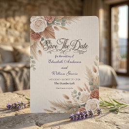 Terrakotta Rose Rustikal Romantisch Boho Save The Date