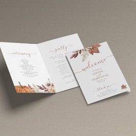 Terrakotta-Rost Blätter Herbstliche Hochzeit im He Programm