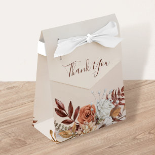 Terrakotta-Rost-Blumen Boho-Herbstlaub-Hochzeit Geschenkschachtel