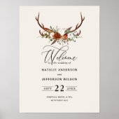 Terrakotta Rost Blumengeschoss Hochzeitsschaum Poster (Vorne)