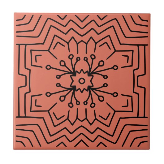 Terrakotta-rot Deco Fliese (Vorderseite)
