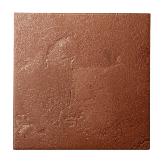 Terrakotta-rot einfaches rustikales Design Fliese (Vorderseite)