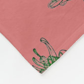 Terrakotta-Rot- und Grün-Blumenmuster-Fleece-Decke Fleecedecke (Ecke)