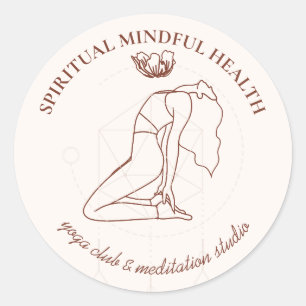 Terrakotta-Röte-Meditations-Chakra-Yoga-Lehrer Runder Aufkleber