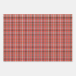 Terrakotta-Rotkariertes Retro-Farbdesign Geschenkpapier Set