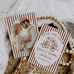 Terrakotta-Ruhige Hochzeit Save The Date
