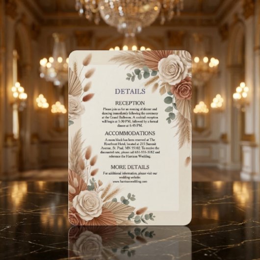 Terrakotta Rustikal Floral Boho  Begleitkarte