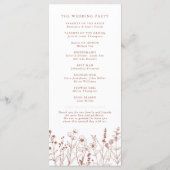 Terrakotta-Rustikal-Herbst-Wildblumen-Hochzeitspro Programm (Rückseite)