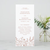 Terrakotta-Rustikal-Herbst-Wildblumen-Hochzeitspro Programm (Stehend Vorderseite)