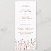 Terrakotta-Rustikal-Herbst-Wildblumen-Hochzeitspro Programm (Vorderseite)