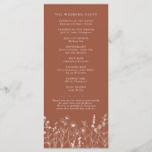 Terrakotta-Rustikal-Herbst-Wildblumen-Hochzeitspro Programm (Rückseite)