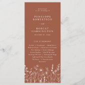 Terrakotta-Rustikal-Herbst-Wildblumen-Hochzeitspro Programm (Vorderseite)