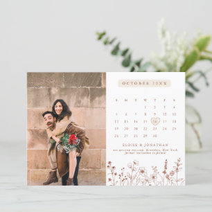 Terrakotta-Rustikale-Blumen-Herbst-Wildblumen-Foto Save The Date