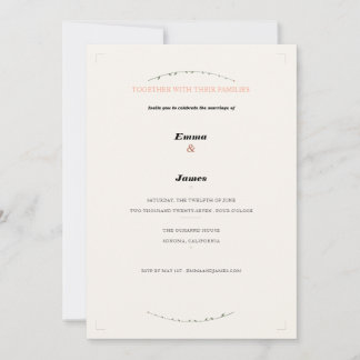 Terrakotta-Salbei-Botanische Hochzeitseinladung