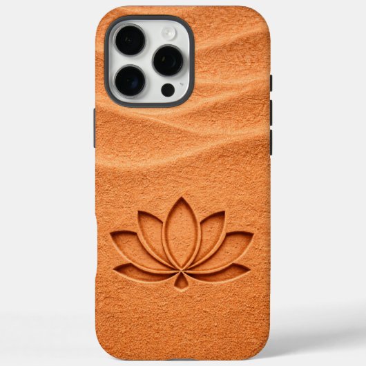 Terrakotta-Sand-Lotusblumen-Meditation Case-Mate iPhone Hülle (Rückseite)