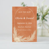 Terrakotta Save-the-Date-Karte Save The Date (Stehend Vorderseite)