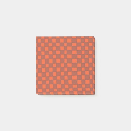 Terrakotta-Schachbrettmuster warm Post-it Klebezettel (Vorderseite)