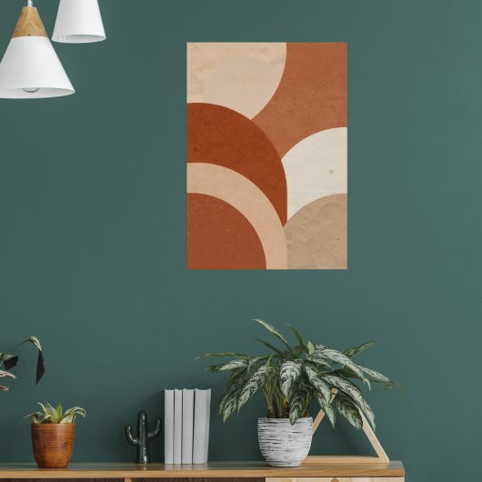 Terrakotta-Schallappenbogen-Poster | Boho-Erde-Kun Poster (Wohnzimmer 1)