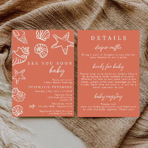 Terrakotta Sea You Soon All In One Baby Shower Einladung