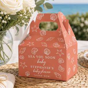 Terrakotta Sea You Soon Beach Baby Shower Geschenkschachtel