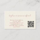 Terrakotta Simple Boho QR Code Beauty-Profi Visitenkarte (Rückseite)