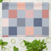 Terrakotta, Slate Blue Checkerboard Geschirrtuch (Gefaltet)