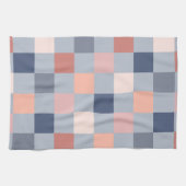 Terrakotta, Slate Blue Checkerboard Geschirrtuch (Horizontal)