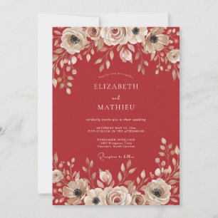 Terrakotta Soft Rose Hochzeit Einladung