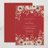 Terrakotta Soft Rose Hochzeit Einladung (Vorne/Hinten)