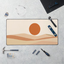 Terrakotta-Sonne Boho Abstraktes Landschaftsbild M