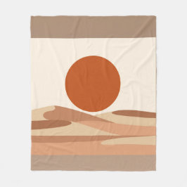Terrakotta-Sonne Minimalistischer Boho-Abstrakter Fleecedecke