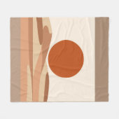 Terrakotta-Sonne Minimalistischer Boho-Abstrakter  Fleecedecke (Vorderseite (Horizontal))