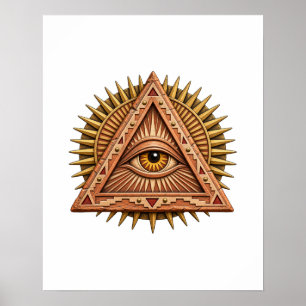 Terrakotta-Sonnenauge-Plakat Poster