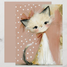 Terrakotta Staubige Rose-Duo-Katzenfamilie 