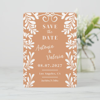 Terrakotta-Talavera-Hochzeitseinladung zum Vormerk Einladung
