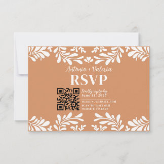 Terrakotta-Talavera-Mexikanische Hochzeits-RSVP-Ka RSVP Karte