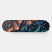 Terrakotta-Teal-Fluss - Farbige vertikale 3D-Abstr Skateboard (Horizontal)