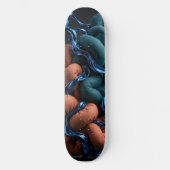 Terrakotta-Teal-Fluss - Farbige vertikale 3D-Abstr Skateboard (Vorderseite)