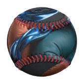 Terrakotta-Teal-Fluss - Farbige vertikale 3D Baseball (Rückseite)