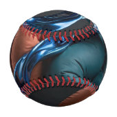 Terrakotta-Teal-Fluss - Farbige vertikale 3D  Baseball (Rückseite)