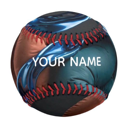 Terrakotta-Teal-Fluss - Farbige vertikale 3D  Baseball (Vorderseite)
