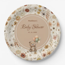 Terrakotta-Teddybär-Boho-Blumen-Baby-Party