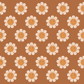 Terrakotta-Tischdecke Groovy 70er-Blumen-Design Tischdecke