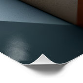 Terrakotta Türkis Geometrischer Vortex 3D Abstrakt Poster (Ecke)