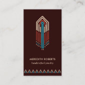Terrakotta Türkis Tribal Design QR Code Visitenkarte (Vorderseite)