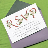 Terrakotta-Typografie und Hochzeit im Herbst der R RSVP Karte