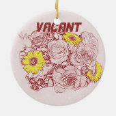 Terrakotta umrandete Blumenstrauß Keramikornament (Hinten)