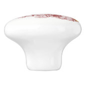 Terrakotta umrissene Rosen und Gelb-Gänseblümchen Keramikknauf (Seitenansicht)